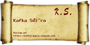 Kafka Sára névjegykártya