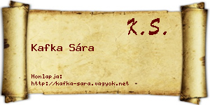 Kafka Sára névjegykártya